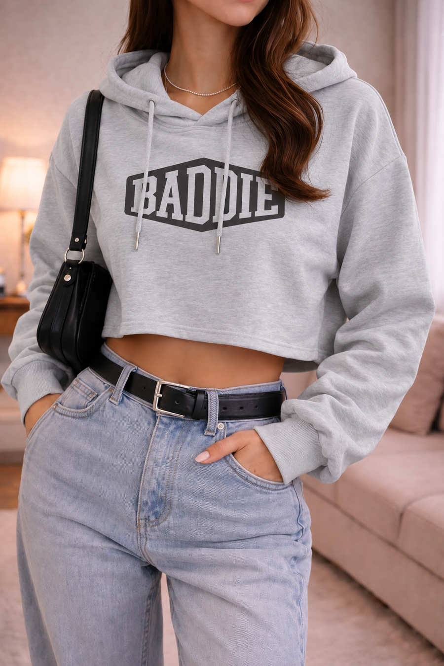 Baddie Cropped Hoodie