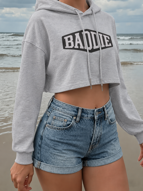 Baddie Cropped Hoodie